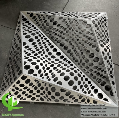 Внешняя фасадная облицовка металлический лист 3D дизайн перфорационный шаблон ПВДФ покрытие