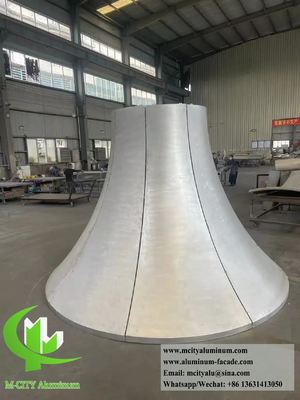 Индивидуальные гиперболические металлические фасады, алюминиевая облицовка, двойная кривизна