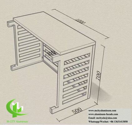 Настройка на заказ Алюминиевый экрана с лавровым экраном AC Unit Cover с углом 45° Лавровые экраны и покрытие с порошковым покрытием