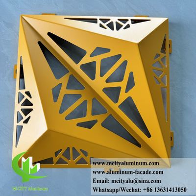 Хорошая цена Треугольная форма 3D алюминиевая стенная панель с покрытием в порошке и настраиваемыми цветами RAL для металлического облицовки фасада онлайн