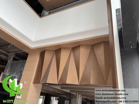 Металлическая 3D облицовка Алюминиевые панели Потолочное украшение Перфорированный укладка с светодиодным освещением