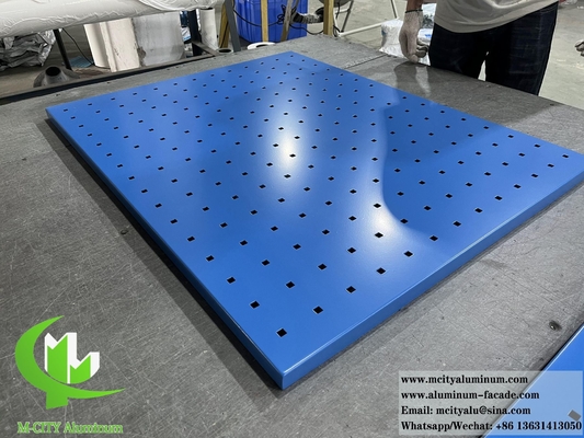 PVDF Синий цвет Металлическая облицовочная панель Алюминиевый экран Перфорационный шаблон