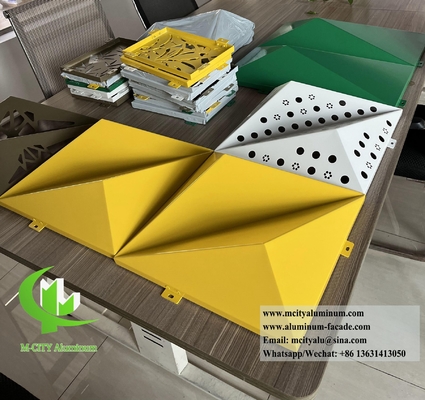 3D алюминиевая фасадная система Металлический лист с перфорационным узором для оформления наружных стен