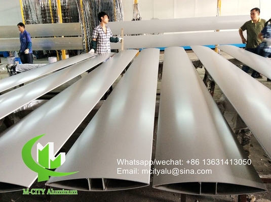 PVDF Architectural Aerofoil fins алюминиевый жалюзи с овальной формой для фасадного окна