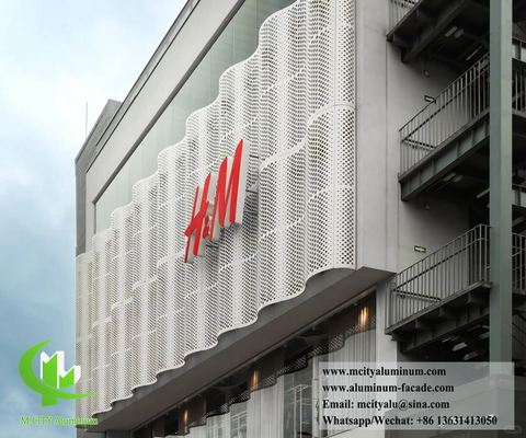 Перфорированная алюминиевая фасадная система для облицовки стен, декор, завод в Китае