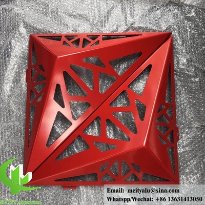 3D твердое алюминиевое панель для фасада порошковое покрытие красного цвета шторы стены
