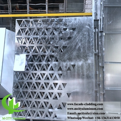 CNC Архитектурный перфорированный листовой металл Внешний алюминиевый листовой фасад облицовка 3 мм сложенный