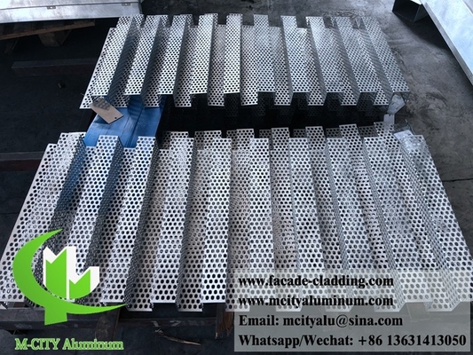 CNC Архитектурный перфорированный листовой металл Внешний алюминиевый листовой фасад облицовка 3 мм сложенный
