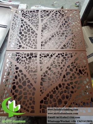 Дерево Leaf дизайн металлический фасад облицовка алюминиевый лист с узорами толщиной 3 мм порошкообразный покрытие