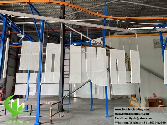 CNC алюминиевая облицовка металлический экран круглые отверстия белый цвет 3 мм ПВДФ порошкообразный покрытие на заказ