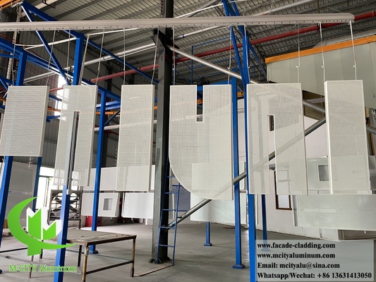 CNC алюминиевая облицовка металлический экран круглые отверстия белый цвет 3 мм ПВДФ порошкообразный покрытие на заказ