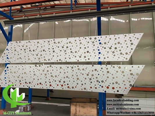 CNC алюминиевая облицовка металлический экран круглые отверстия белый цвет 3 мм ПВДФ порошкообразный покрытие на заказ