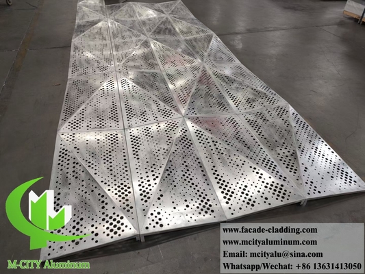 Металлический экран 3D формы с перфорированным узором твердой алюминиевой облицовки для наружного покрытия стен