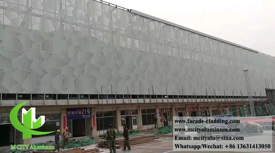 Система перфорированных металлических облицовочных фасадов толщина 3 мм PVDF Sliver Aluminium Screens