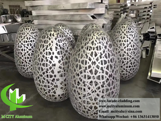 Красный цвет Металлическая облицовка 3D дизайн для декорации фасадов