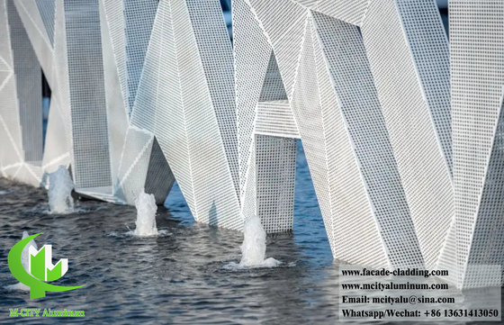 Красный цвет Металлическая облицовка 3D дизайн для декорации фасадов