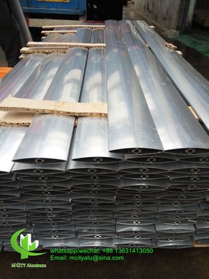 Хорошая цена 150 мм Архитектурный алюминиевый аэрофольцовый жалюзи с овальной формы для фасадной шторы онлайн