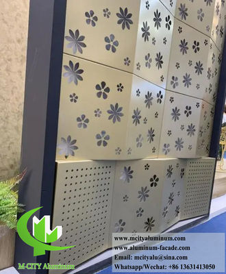 Хорошая цена Специально разработанный дизайн золотистого цвета алюминиевая облицовочная панель 1200x2400 мм перфорированный алюминиевый фасад онлайн