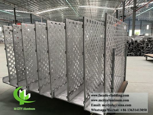 Хорошая цена Металлические фасады на заказ, алюминиевые облицовочные листы с круглыми отверстиями онлайн